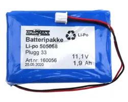 Li-po 505068 11.1V 1,9Ah-Plugg 33