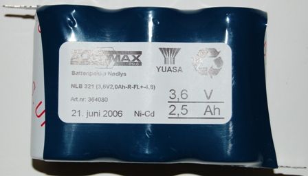 NLB 321 (3,6V2,5Ah-R-Fl.+-4,8)